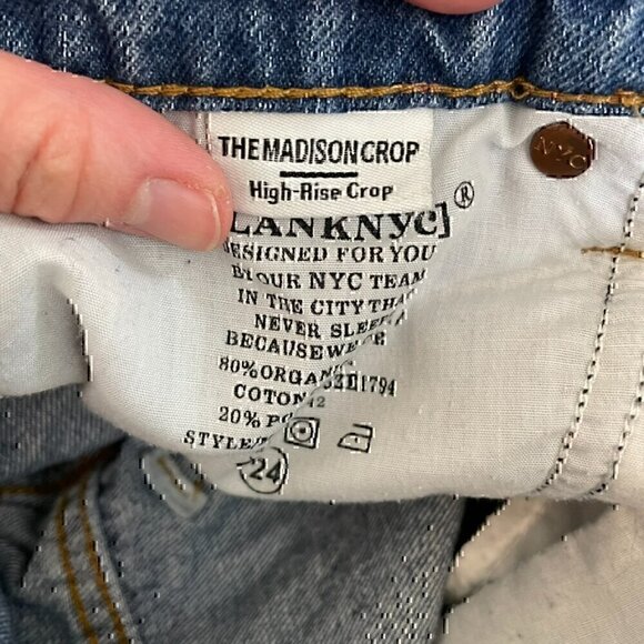 BLANK NYC BLANKNYC Madison High Rise Crop Jeans Light Wash Ripped High Waisted - Picture 8 of 12